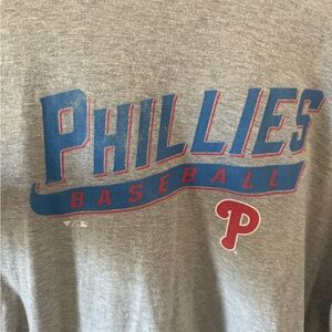 Men’s Gray XXL Phillies Merch Baseball Long Sleeve T-Shirt by Fanatics